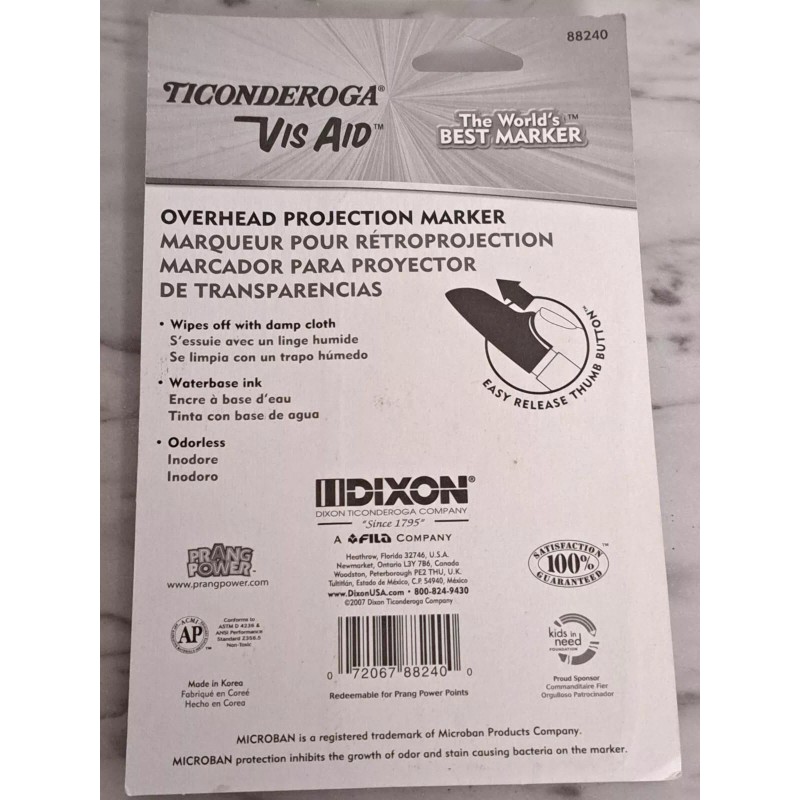 Dixon Ticonderoga Vis-Aid Overhead Projection Markers 1-Black 1-Blue 1- Green