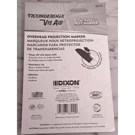 Dixon Ticonderoga Vis-Aid Overhead Projection Markers 1-Black 1-Blue 1- Green 1-Red