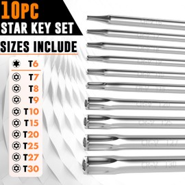 Mutt Tools Tamper Proof Star Wrench Set – Folding Security Torx Set with Hole in Middle – For Regular and Security Torx Key Screws, Tamper Resistant Star Key Wrench