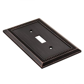 Henne Bery Sunken Pearls Decorative Wall Plate Switch Plate Outlet Cover (Single Toggle, 2 Pack, Aged Bronze)