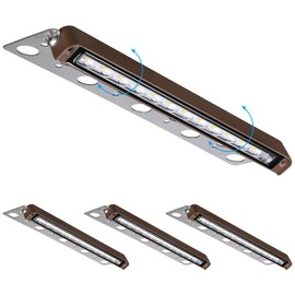 LEONLITE 12 Inch Dimmable LED Hardscape Lighting 3-Way, 3W/5W/7W Retaining Wall Lights, 120° Swivel Step Light, 12V-24V Paver Lights Low Voltage, IP65, 3000K Warm White, ETL Listed, Pack of 4