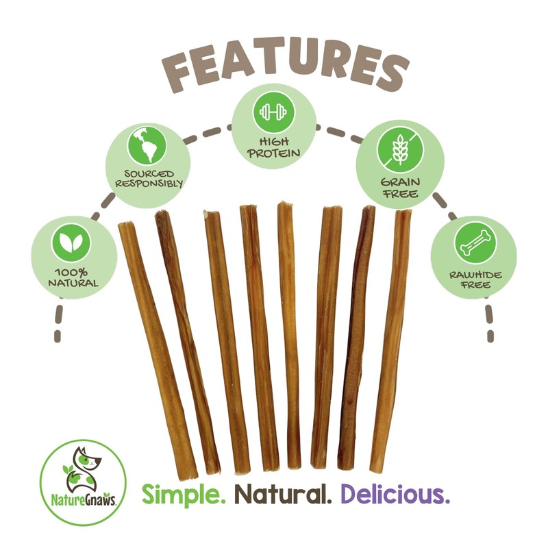Nature Gnaws Extra Thin Bully Sticks for Small Dogs 5-6"