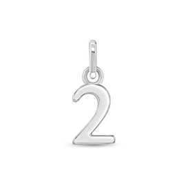 925 Sterling Silver Small Polished Number Two Charm For Little Girls Charm Bracelet - Sweet Special Event Year Charm For Little Girls and Preteens - Adorable Birthday Charms For Teen Girls