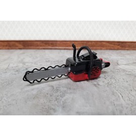 Town Square Miniatures Dollhouse Chain Saw for the Garden or Yard Metal 1:12 Scale Miniature Prop