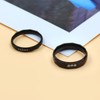 Uloveido 4mm Black Stainless Steel CZ Couples Rings Brick Pattern
