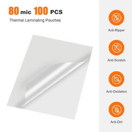 Bonsaii LP100, 100-Pack of 3mil Thermal Laminating Pouches, 9x11.5-Inch Letter Size, Clear & Durable, Versatile for Various Applications