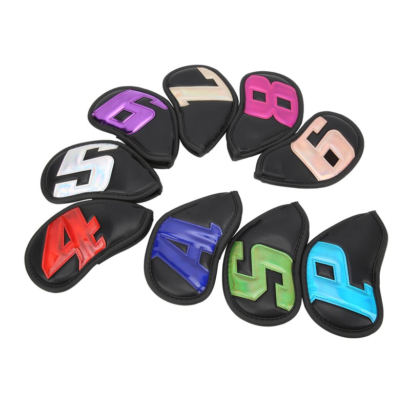 9PCS Golf Club Head Covers Waterproof PU Numbered Golf Club