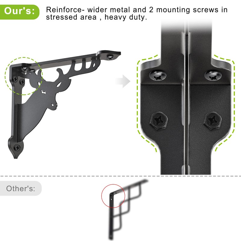 SELEWARE Heavy Duty Shelf Brackets 12 Inch, Deer Shelves Brackets,