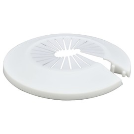 INDPROD Flange Pipe Cover Decoration - Fit 5.51" to 6.61" Outer Diameter Pipe - Plumbing Cover Plates Escutcheon Water Drain Pipe Line Cover PP Wall Flange Pipe Collars, White, 2 Pieces (140mm-168mm)