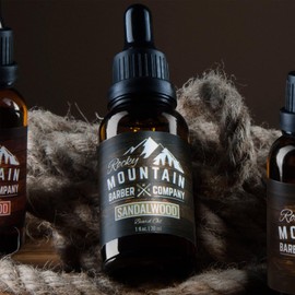 Sandalwood Beard Oil & Leave-in Conditioner - Cold-Pressed Blend with Sandalwood Scent, Nutrient Rich Jojoba, Grapeseed, Argan, Coconut Oil