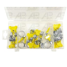 26Pc Assorted Key Hose Clamps Jubilee Type Clips Adjustable Wing Butterfly Nut