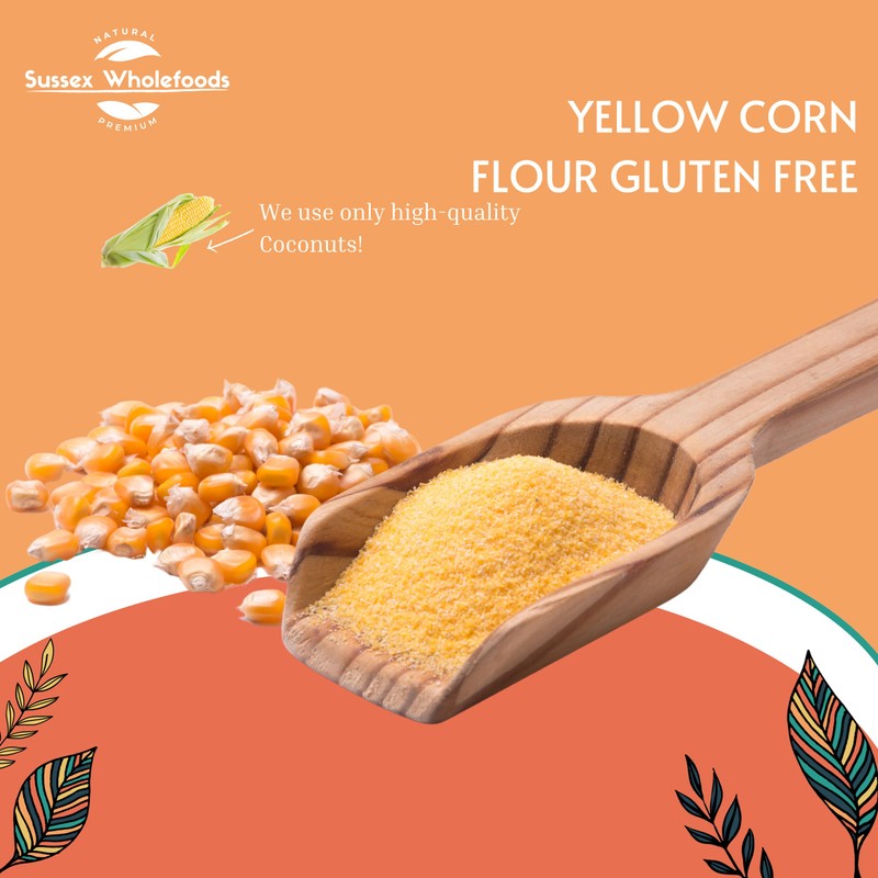 Sussex Wholefoods Organic Yellow Corn Flour 500g - Gluten-Free &