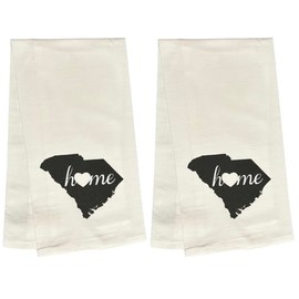 Petal Cliff 2 Pcs, 100% Cotton South Carolina State Flour Sack Printed Kitchen Towels with Sentiments Home. Size: 20" X 28". Inspired by The State WE Call Home.