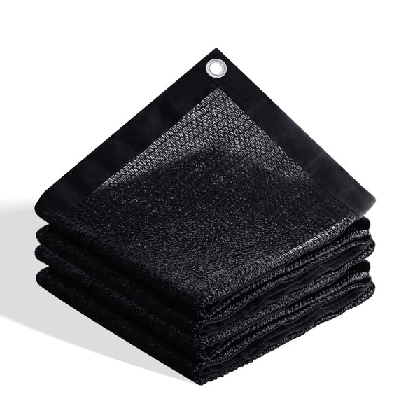 VICLLAX 70% Shade Cloth, 10x10FT Durable Black Mesh Trap with