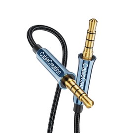 CableCreation 3.5mm TRRS Audio Cable 6FT/1.8m, 4-Pole 3.5mm Aux Cord, Hi-Fi, 1/8 inch Braided Auxiliary Stereo Jack Cable for Headphone, Car Stereos, Phone, Tablets, Laptops, Speaker, Bule