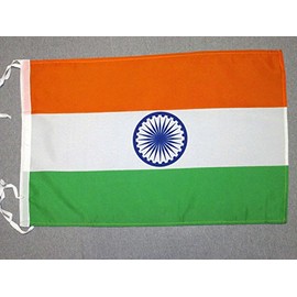 AZ FLAG India Flag 18'' x 12'' Cords - Indian Small Flags 30 x 45cm - Banner 18x12 in