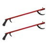 Red Aluminum Reacher Grabber with Magnetic Tip, Set of 2