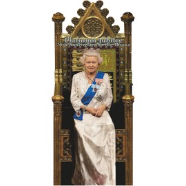 H10226 Queen Elizabeth II 70 70th Platinum Jubilee Throne Parliament Cardboard Cutout Standee Standup