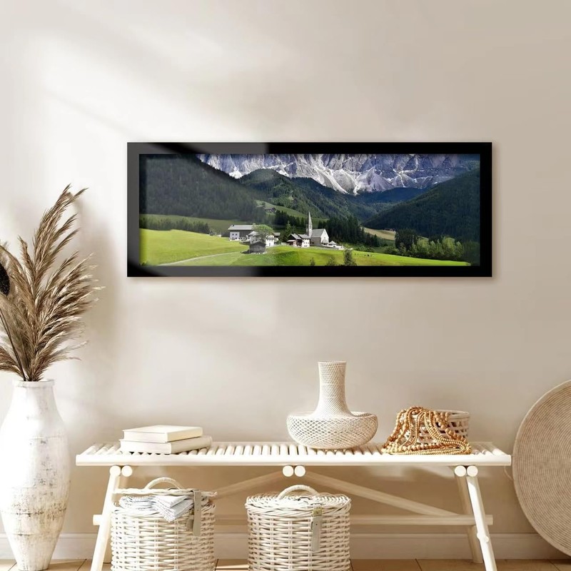 PEALSN 8x24 Picture Frame Black, Photo Frame for Wall Mounting
