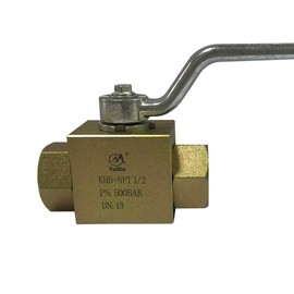 Taixin Hydraulic High Pressure Ball Valve 1/2'' NPT 5800PSI Hydraulic Valve Shut-Off KHB Hydraulic Ball Valve Yellow
