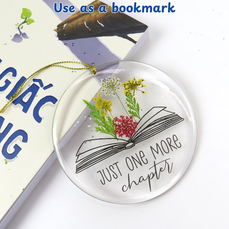 Just One More Chapter Flower Resina - Adornos de libro