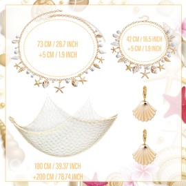 JeVenis Starfish Earrings Necklace Bracelet Hair Clip Mermaid Costume Beach Accessories for Women Seashells Starfish Pearl Summer Beach Gifts for Women