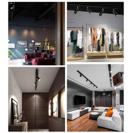 FLSNT 4-Pack LED Track Lighting Heads for 3-wire-1 H-type Track,12W(75W Equiv.) Dimmable 24° Spotlight Track Light,CRI90,800LM,4000K Natural White for Wall Art Exhibition Lighting,Black Finishing