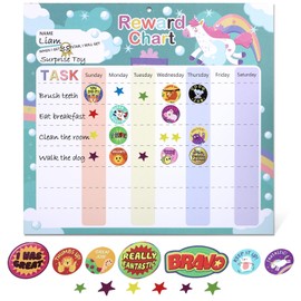 Behavior Chart for Kids - Reward Chart for Kids with 26 Reward Sheets, Magnetic Reward Chart for Kids with 1600 Star Stickers, 50 Motivational Stickers, Responsibility Chart for Kids, Behavior Chart