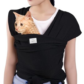 Sling Carrier for Small Dogs and Cats, Cat Carrier Pouch, Puppy Sling, Dog Chest Wrap, Cat Wraps, Weight-Distributing Pet Sling, Travel and Daily Use (Light Blue)