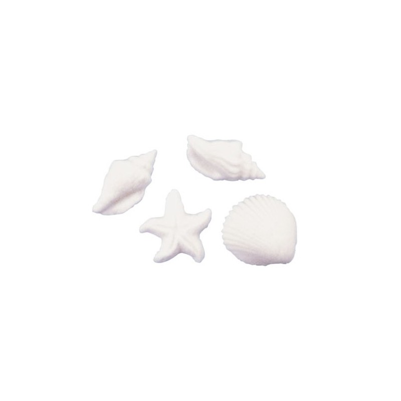 Oasis Supply Seashells and Starfish Sugar Decorations, 12 Count