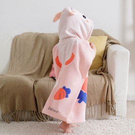 Bebamour Baby Hooded Towels Wearable Hooded Towel for Boys Girls Absorbent Hooded Towel for Toddlers, 25"x 23", 0-6 Years, Rabbit