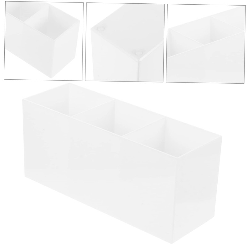 Ipetboom 3grids Slots Makeup Brush Holder Delicate Storage Box for