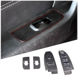 PIUGILH Inner Window Switch Panel Cover for Hummer H3 2005-2007,Window Lift Switch Cover Interior Button Trim Kit,1 Set of 4,Interior Accessories (Carbon Fiber Style)