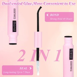 Lash Bond and Seal Cluster Eyelash Lashes Glue for Individual DIY Eyelash Extensions Lasting Strong Hold Waterproof 2 in 1 Mascara Eyelash Extension Glue