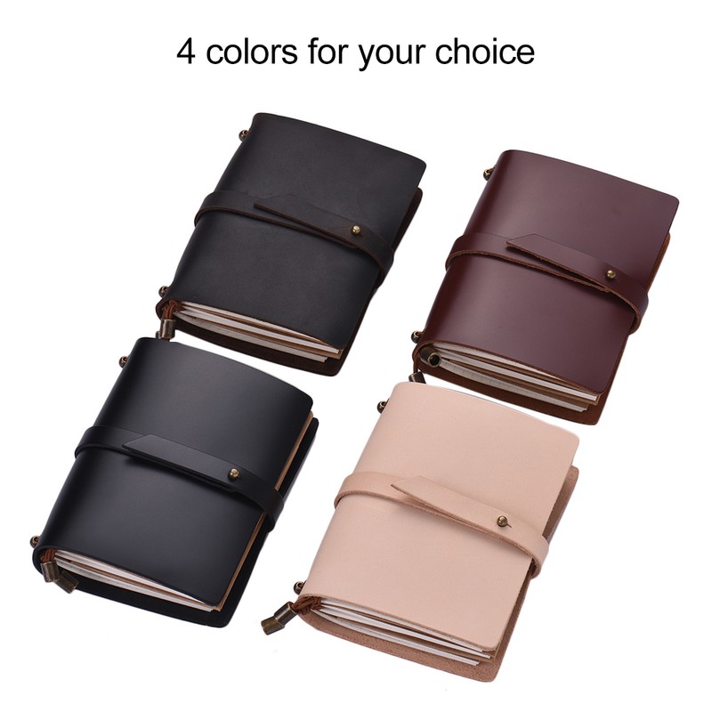 Portable Travel Journal Diary Leather Writing Notebook Refillable Lined Blank