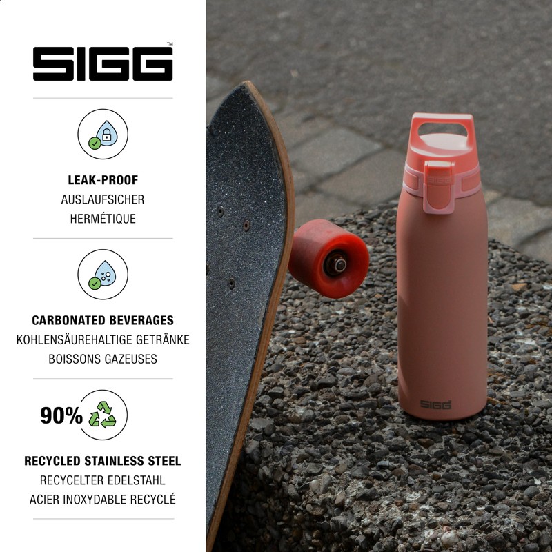 SIGG Stainless Steel Drinking Bottle, Shield ONE, Suitable for Carbonated