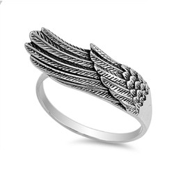 CloseoutWarehouse 925 Sterling Silver Angel Wing Style Ring Size 5
