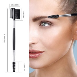 YiXuTag 3-in-1 Eyelash Comb with Comb Double Sided for Women Makeup Cosmetics Double-Sided Comb Eyebrow Brush Eyebrow Eyelash Comb Black Pack of 3
