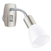 EGLO Steckdosenspot Dakar 3, Steckerleuchte, Steckdosenlampe aus Metall in Nickel-matt,