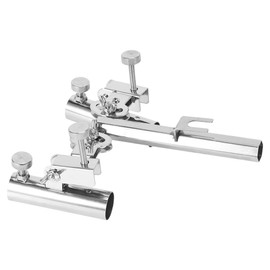 AntiRotary Stainless Steel Double Fishing Rod Holder Stepless FineTuning Fishing Fixed Tool