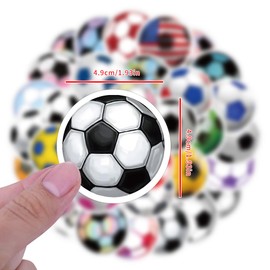 Pack of 60 Soccer Stickers Car Laptop Phone Guitar Skateboard Motorcycle Bicycle Football Stickers Set Vinyl Waterproof Aesthetic Stickers for Teenagers Children Adults