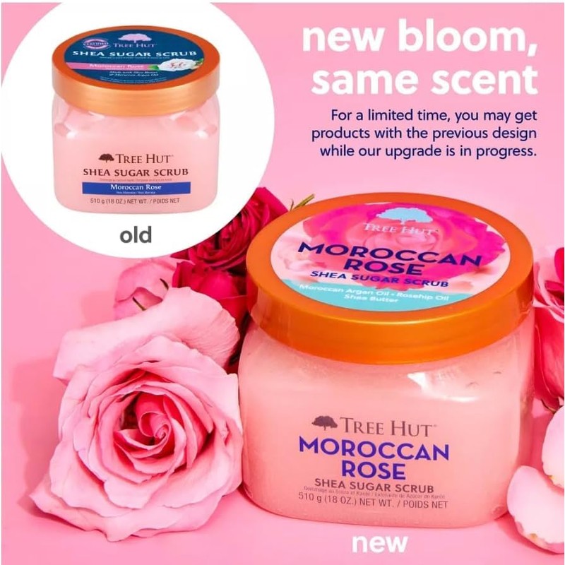 TREE HUT, Moroccan Rose Shea Sugar Scrub, Exfoliante Corporal de