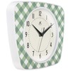 Infinity Instruments LTD. Plaid Trapezium Wall Clock, Green, 9.25" x