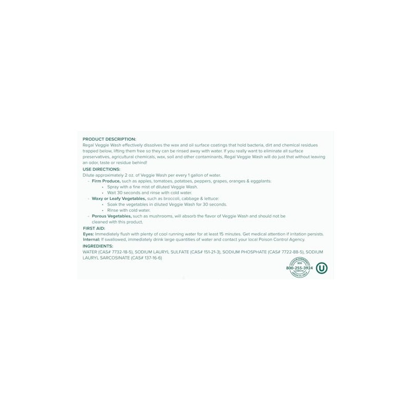 DASHER'S SPICE & BEANS Fruit and Vegetable Wash Concentrate -