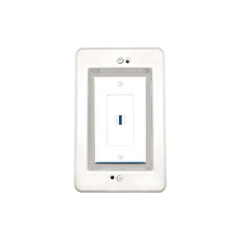 RiteAV 1 Port in-Wall Cable Management Kit Recessed Outlet USB-3