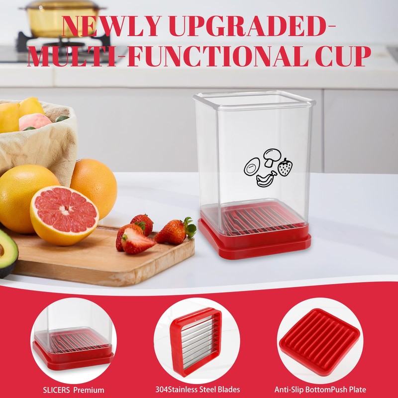 2 Pack Strawberry Slicer Stainless Steel Vegetable Slicer for Quick