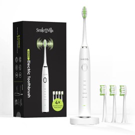 Smile-O-Villa Advanced Sonic Electric Toothbrush with 4 Replacement Heads – Multiple Modes for Deep Clean