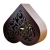 Antique Engraved Wooden Wind-Up Musical Box,Edelweiss Musical Box,with Gold-Plating Movement