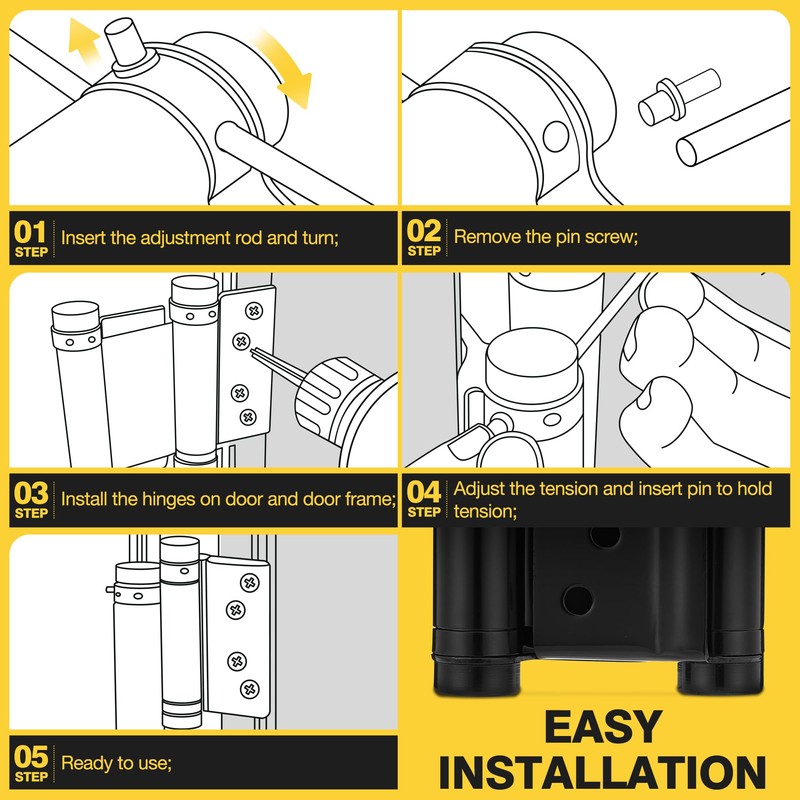 KOLET Double Action Door Hinges, 3 Inches Swinging Door Hinges,