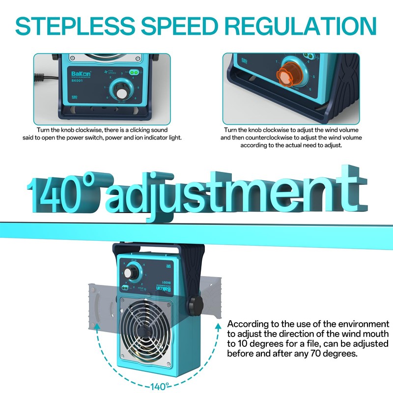 BK001 Ion Blower, Eliminate Static Electricity, Positive and Negative Charge